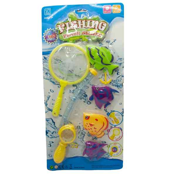 [JU6545] Juego de mesa, pesca, magnético, caña con 6 accesorios, en blister