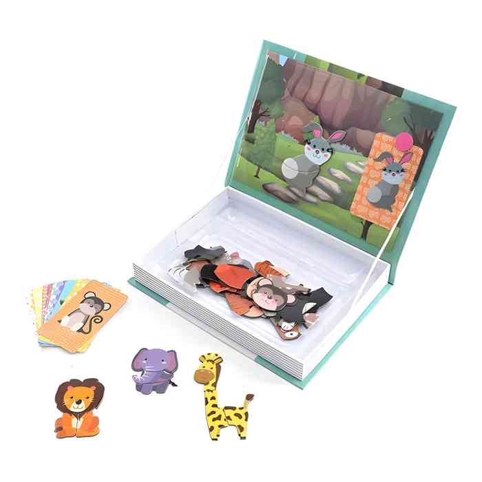 [JU6581] Puzzle magnético, 59 piezas, animales, en caja