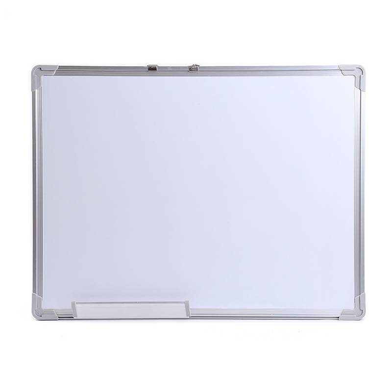 [JU6749] Pizarra blanca 70.5x50cm, marco de metal, con apoya borrador