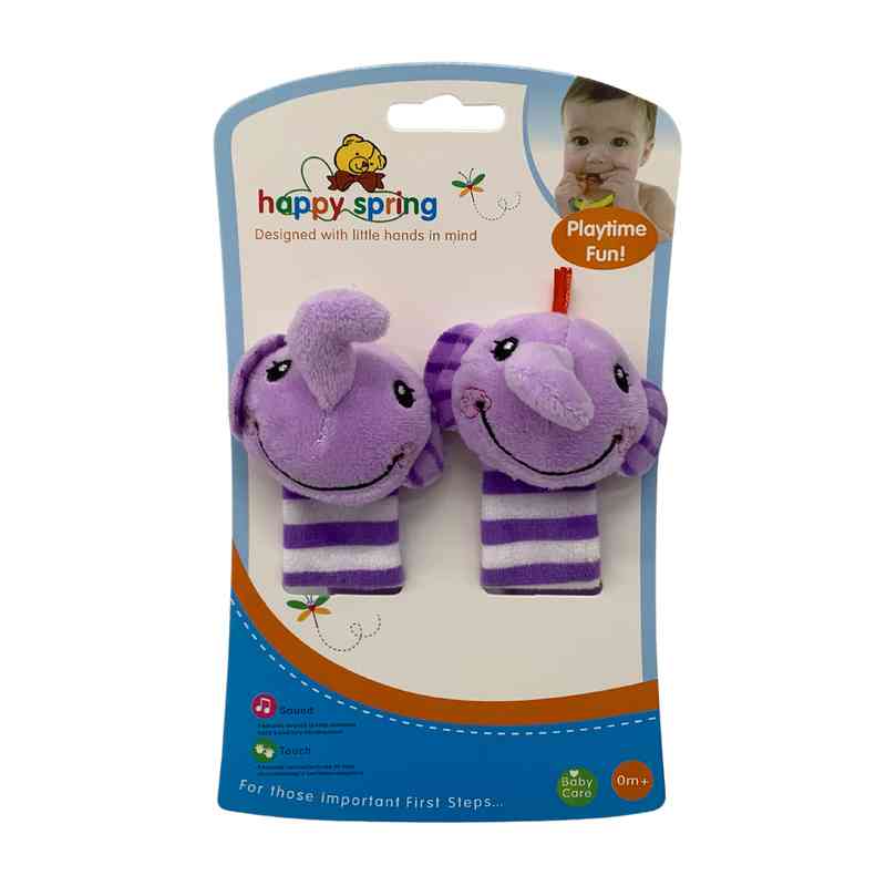 [JU6779] Sonajero peluche, pulsera cascabel x2, en cartón varios modelos