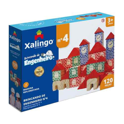 [JU6798] Bloques de madera, 120 piezas, XALINGO en caja