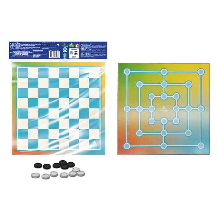 [JU6810] Juego de mesa, damas, tablero de madera, en bolsa, XALINGO