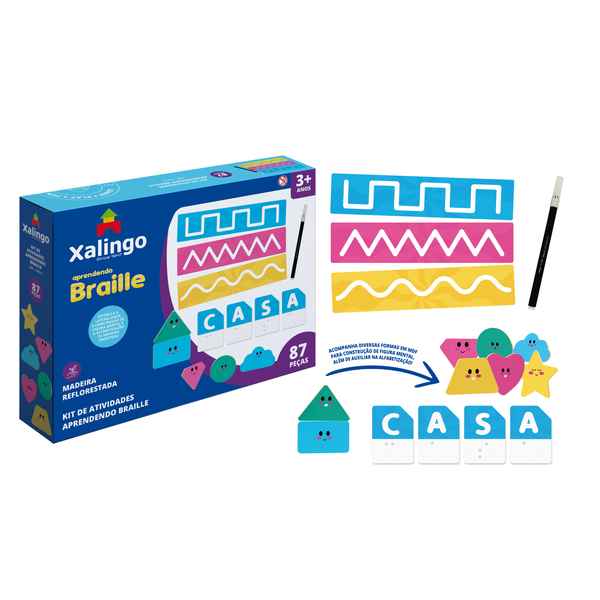[JU6822] Juego de mesa, actividades para motricidad, sistema braille XALINGO en caja