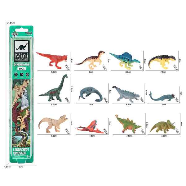 [JU6830] Dinosaurio de plástico, x8 en caja