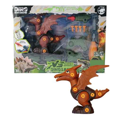 [JU6832] Dinosaurio de plástico, para armar, con destornillador, en caja