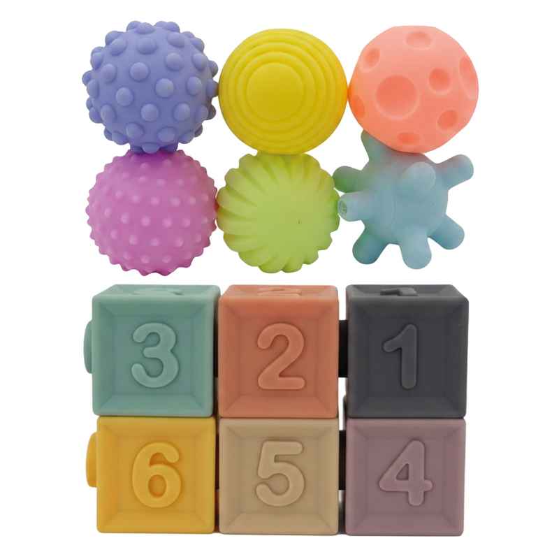 [JU6860] Pelota para masajes x6 con 6 cubos, en bolsa