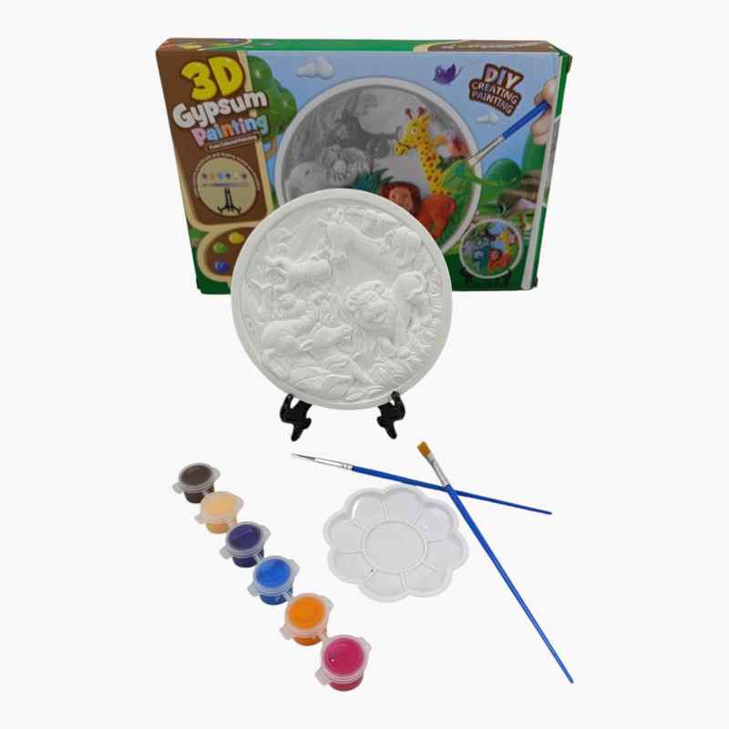 [JU6921] Didáctico de yeso para pintar animales con acuarelas, en caja