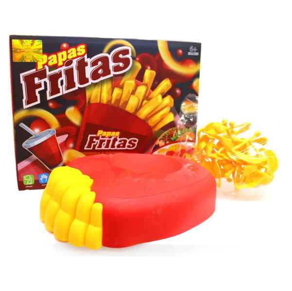 Juego de mesa, papas fritas voladoras, en caja