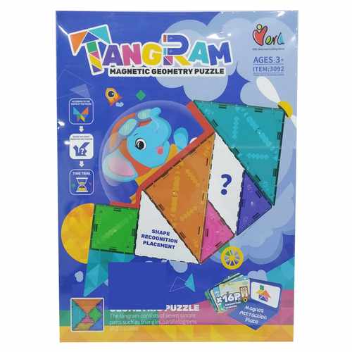 [JU6942] Juego de mesa, tangram, magnético, 16 piezas en caja