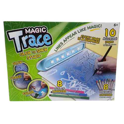 [JU7041] Láminas para colorear con luz UV 3AA con marcadores y crayolas, en caja