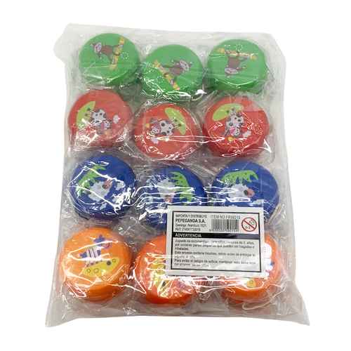 Yoyo de madera con diseños, PACK x12