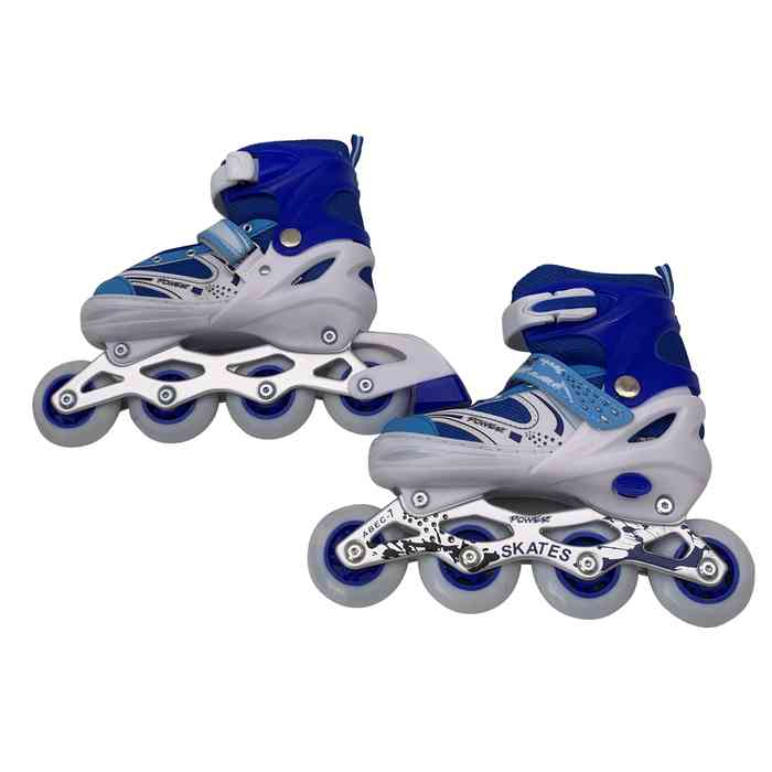 [JU7085L] Patines 4 ruedas en línea, extensible ruedas de plástico, estuche PVC talle L (39 al 42)