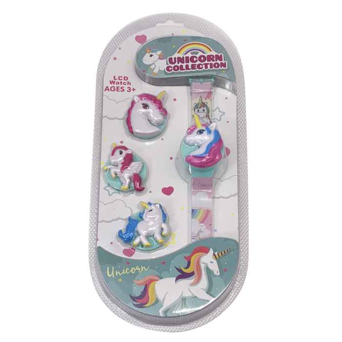 Reloj pulsera infantil con tapa intercambiable, en blister, 2 modelos