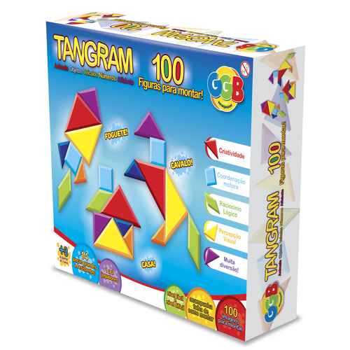 [JU7160] Juego de mesa, tangram, 14 piezas de cartón, en caja
