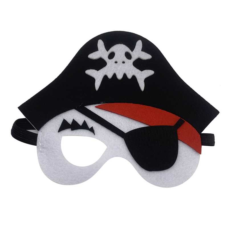 Máscara antifaz pirata, de fieltro PACKx12