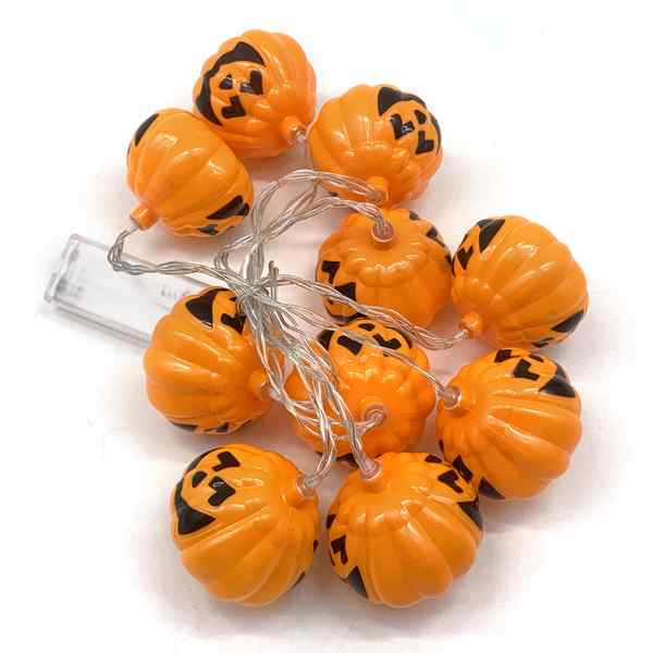 [JU7304] Guirnalda 10 luces LED calabazas, 2AA en bolsa