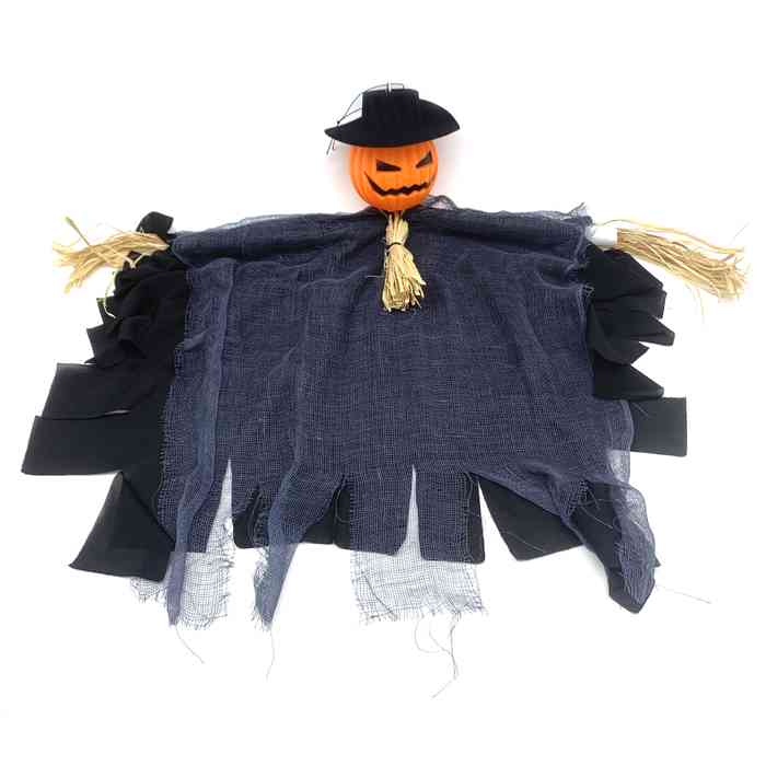 [JU7307] Adorno para colgar, espantapájaros calabaza, en bolsa