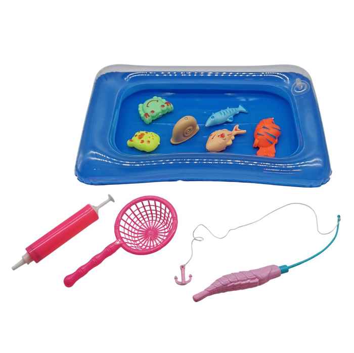 [JU7425] Juego de mesa, pesca, juego de enganchar, base inflable en caja