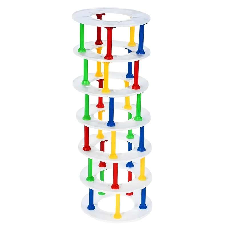 [JU7428] Juego de mesa, torre para armar, pilares, 38 piezas, en caja