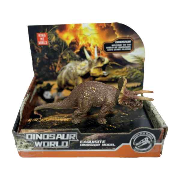 [JU7441] Dinosaurio de goma, triceraptops, en caja