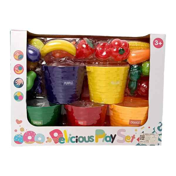[JU7484] Juego de mesa, clasificación de colores, frutas y verduras x30, en caja