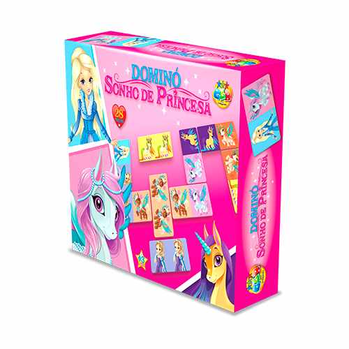 [JU7499] Juego de mesa, dominó, princesas, 28 piezas en caja