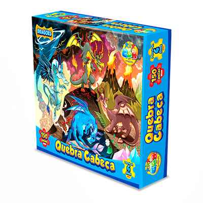 [JU7509] Puzzle de cartón, 150 piezas, dragones en caja