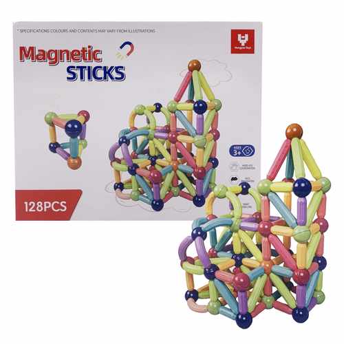 Bloques magnéticos, 128 piezas, en caja