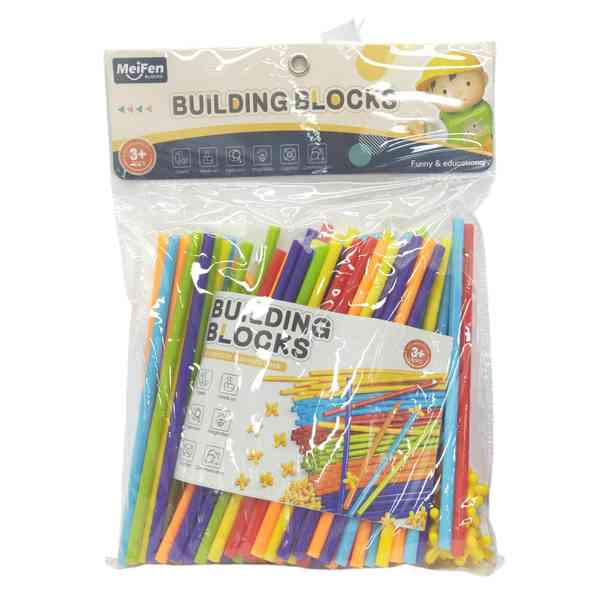 Bloques de plástico, 150 piezas, tubos con conecciones, en caja
