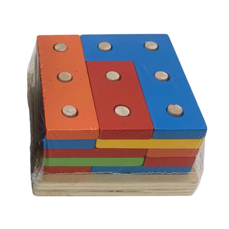 [JU7809] Encastre de madera, formas geométricas, varios diseños en caja