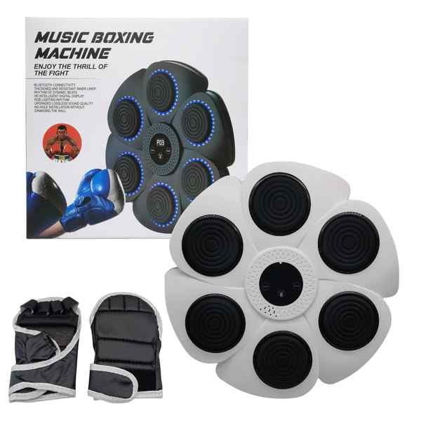 [JU7877] Guante y punching ball para entrenamiento, máquina de box, con sonido, bluetooth, recarga USB C, en caja 2 colores