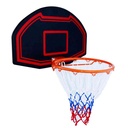 Tablero de basket de plástico, aro de metal 38cm, para pared y sobre puerta, en caja
