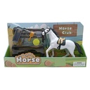 Animales de granja, caballo con accesorios, en caja
