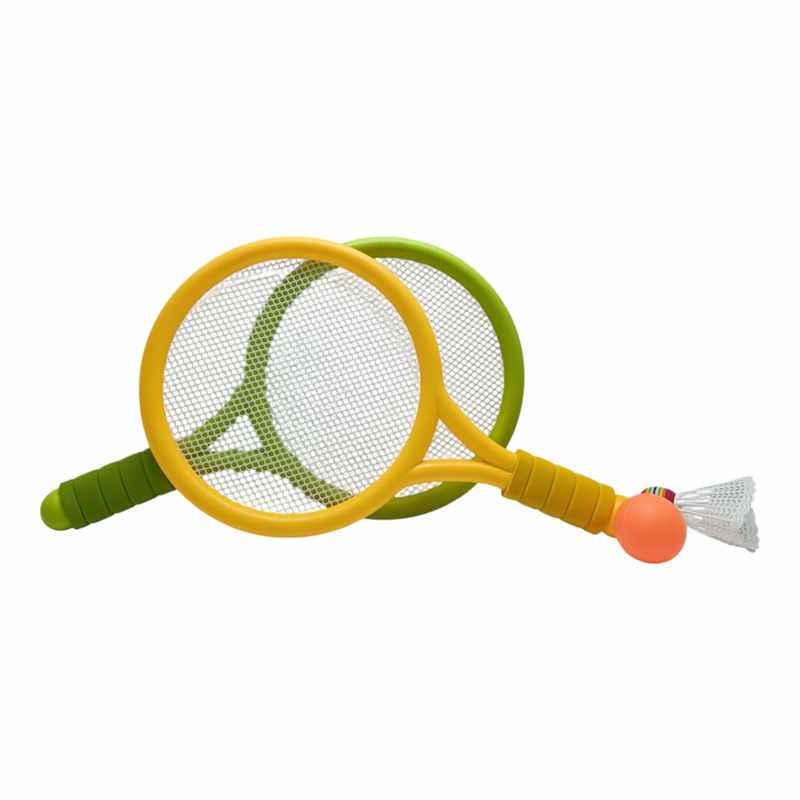 Paletas para playa, de plástico x2, con pelota, en red, varios colores
