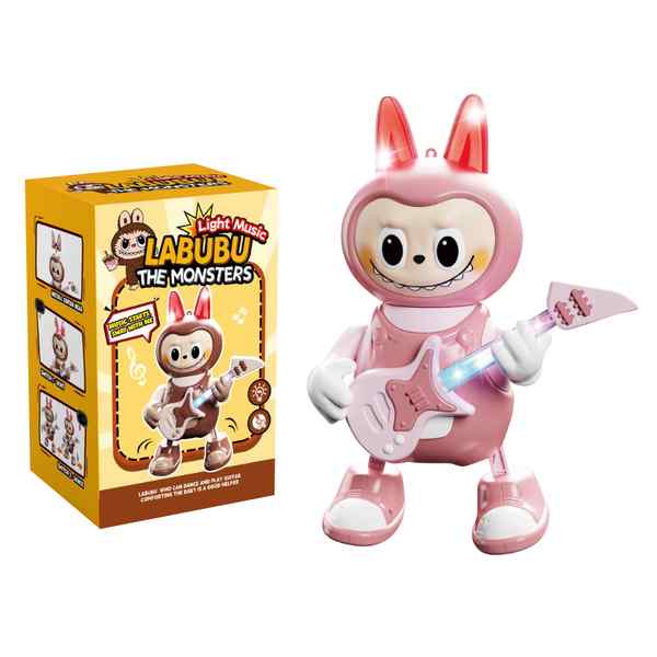 [JU8138] Muñeco monstruo mediano, con guitarra con luz y sonido, 3AA en caja, 2 colores