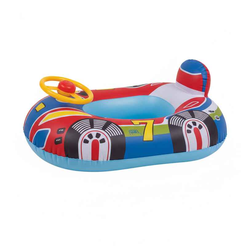 Inflable flotador con asiento, con volante, en bolsa, varios diseños
