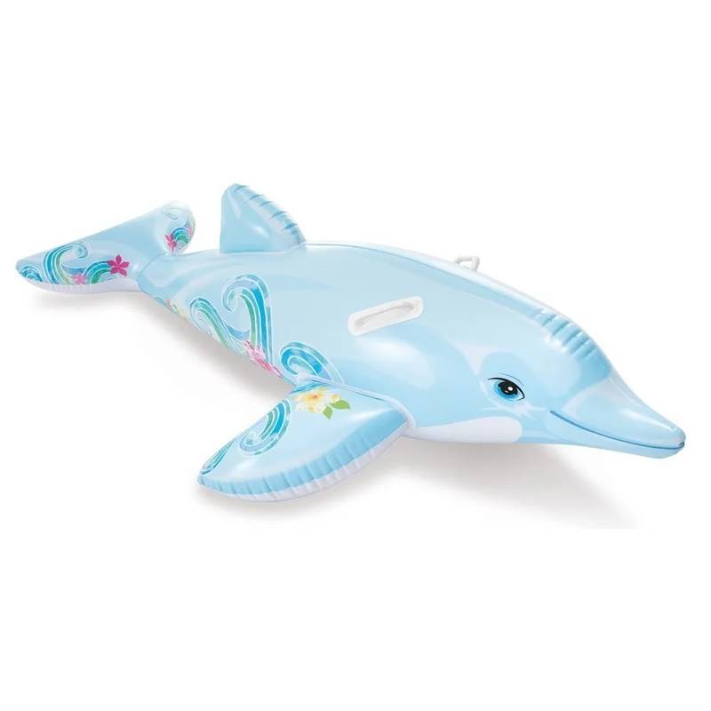 Inflable flotador, delfín con agarres, INTEX en caja