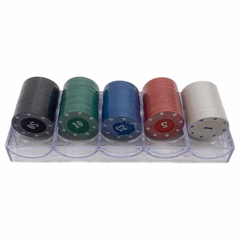 [JU8200] Juego de mesa, fichas de póker x100, en caja