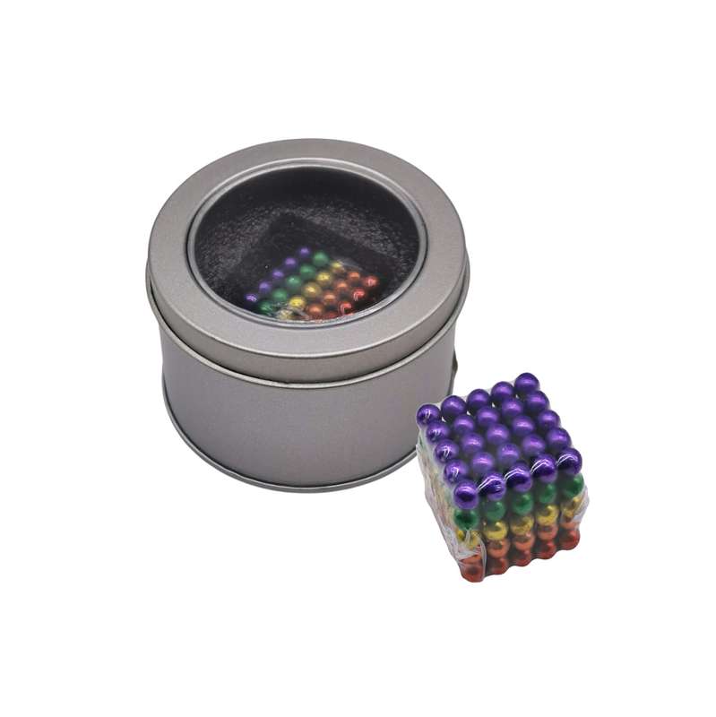 [JU8242] Juguete antiestrés, bolitas imantadas de colores, 125 piezas, en caja