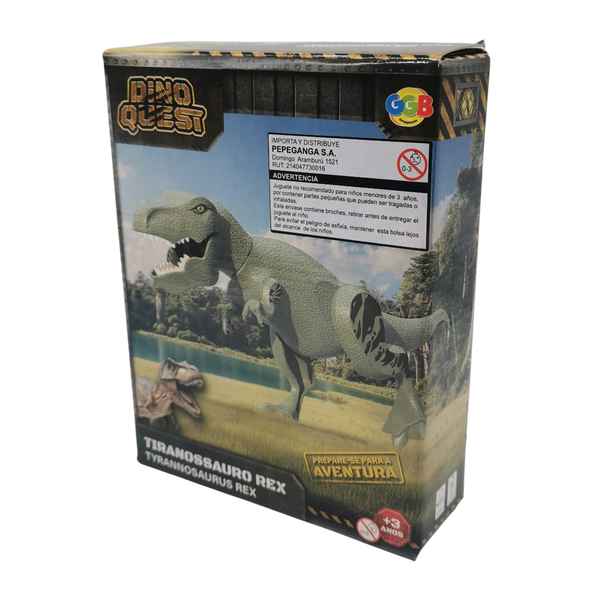 [JU8278] Puzzle 3D, 9 piezas de plástico, tiranosaurio, en caja