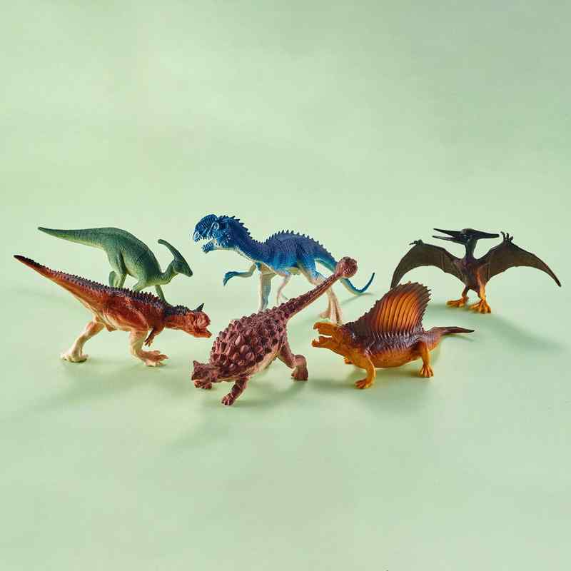 Dinosaurio de plástico, x6, en bolsa
