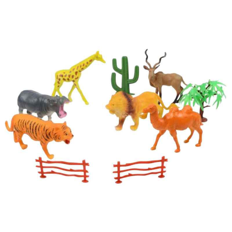 Animales de la selva x6, con accesorios, en bolsa
