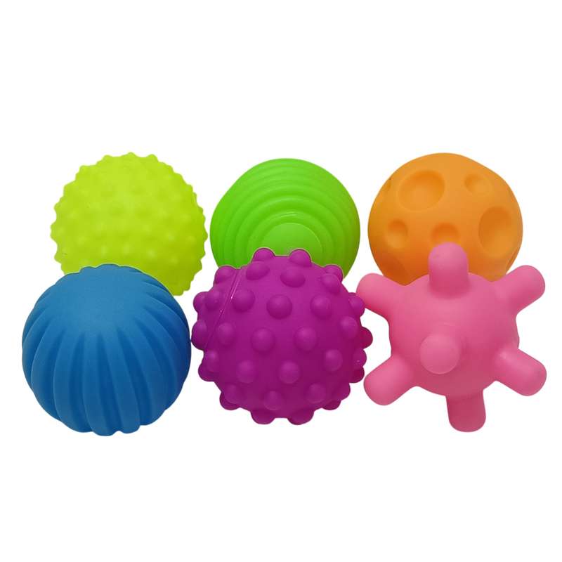 Pelota para masajes x6 con textura, en bolsa