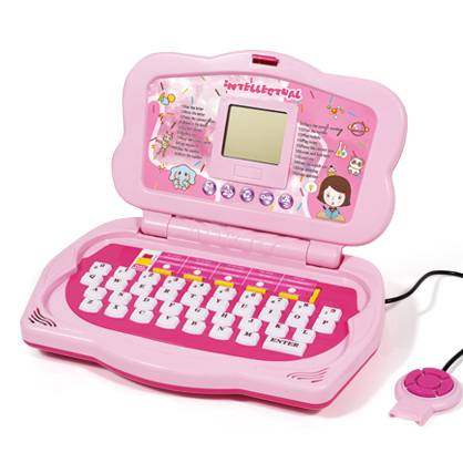 [JU8393] Computadora didáctica con mouse idioma inglés, con juegos, en caja, 2 colores