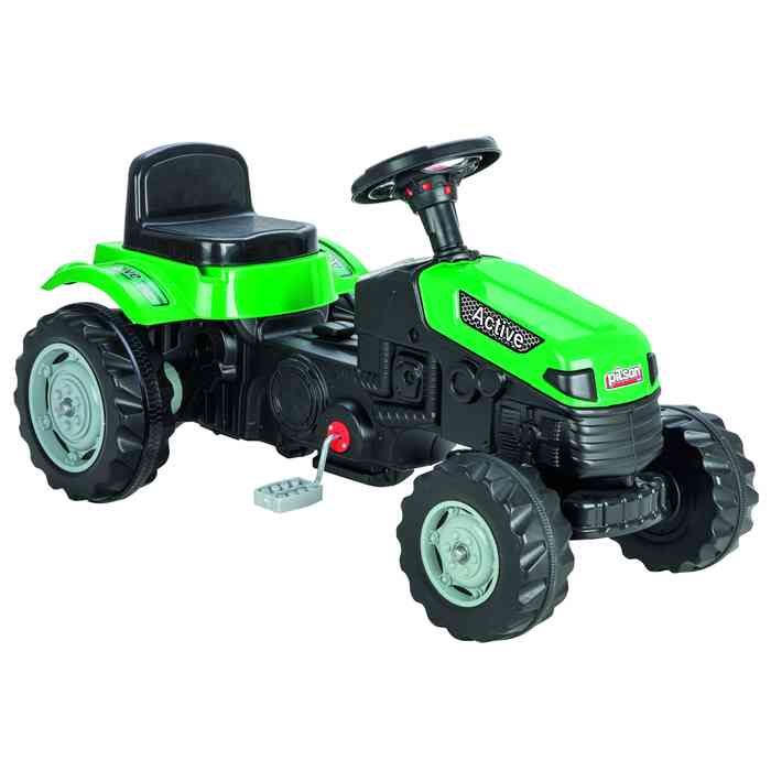 [JU8410VD] Bugui tractor a pedal, de plástico, en caja, VERDE