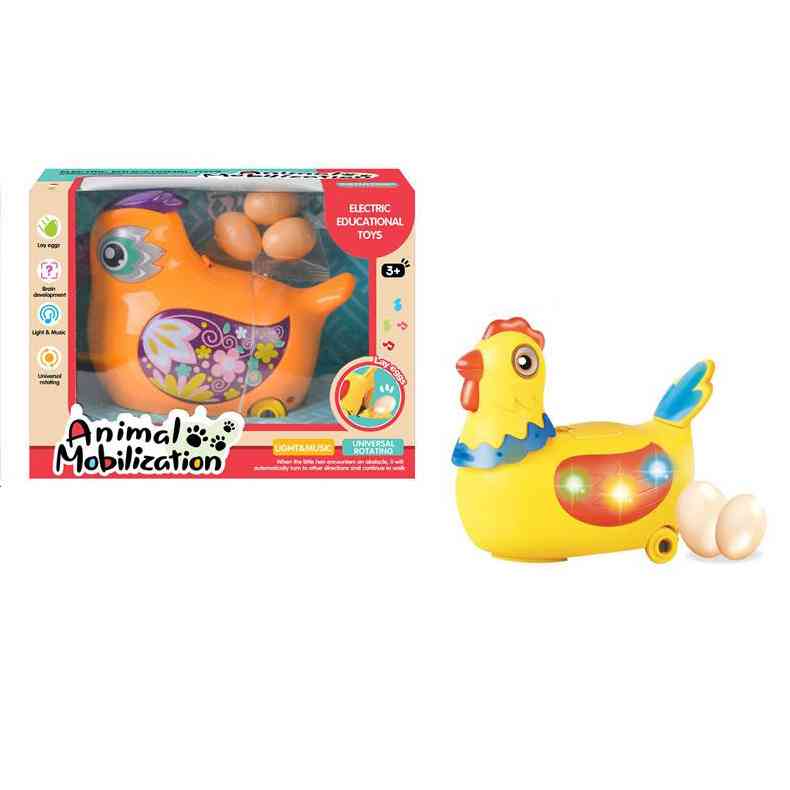 [JU8429] Didáctico animal pone huevos, con luz y sonido, 3AA en caja, varios diseños (pato gallina dinosaurio)