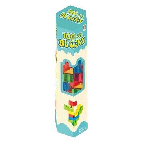 Bloques de plástico, 100 piezas, medianas, en caja
