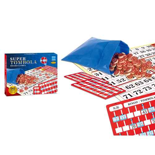 [JU8473] Juego de mesa, lotería, con fichas de madera, en caja