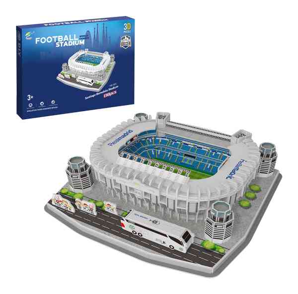 Puzzle 3D, 138 piezas de plástico, estadio, en caja