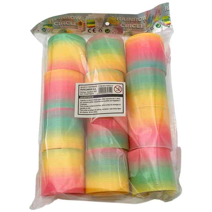 [JU8512] Juguete antiestrés de plástico, resorte, PACK x12, en bolsa